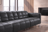 Sofia Distressed Italian Aniline Leather Dual Reclining Sofa
