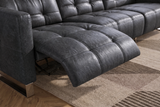 Sofia Distressed Italian Aniline Leather Dual Reclining Sofa