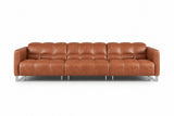 Sofia Distressed Italian Aniline Leather Dual Reclining Sofa