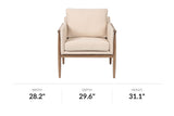 Soren accent chair dimensions: 28.2 in wide, 29.6 in deep, 31.1 in high