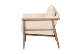 Soren ash wood accent chair, side view showing the open frame