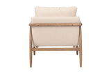 Soren beige fabric accent chair, back view