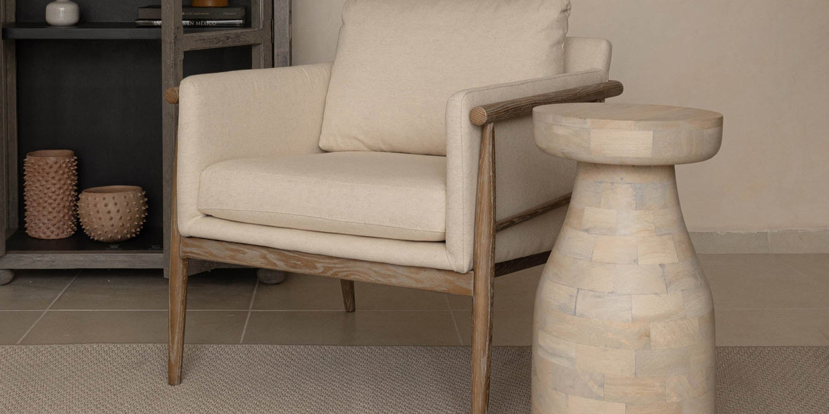 Soren Ash Wood Fabric Accent Chair
