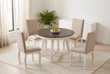 Spilamberto set in a bright Vancouver dining area with a bowl of pears, sheer curtains and a pale oak floor