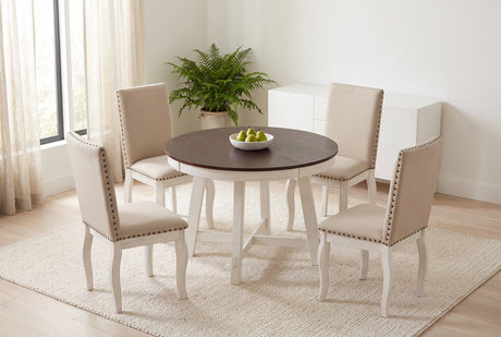 Spilamberto Extendable Round Farmhouse Dining Set