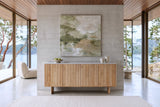 Staffolo sideboard in Natural against a board-formed concrete wall in a Mill Bay house
