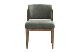 Sutton olive chenille dining chair, front view