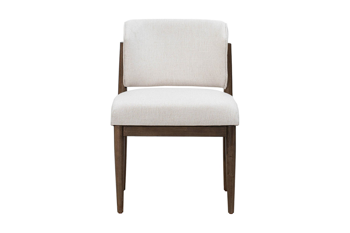 Sutton linen taupe dining chair, front view
