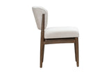 Sutton linen taupe dining chair, side profile