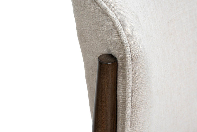 Sutton Fabric Armless Dining Chair (Set of 2) - Wooden Rear Posts