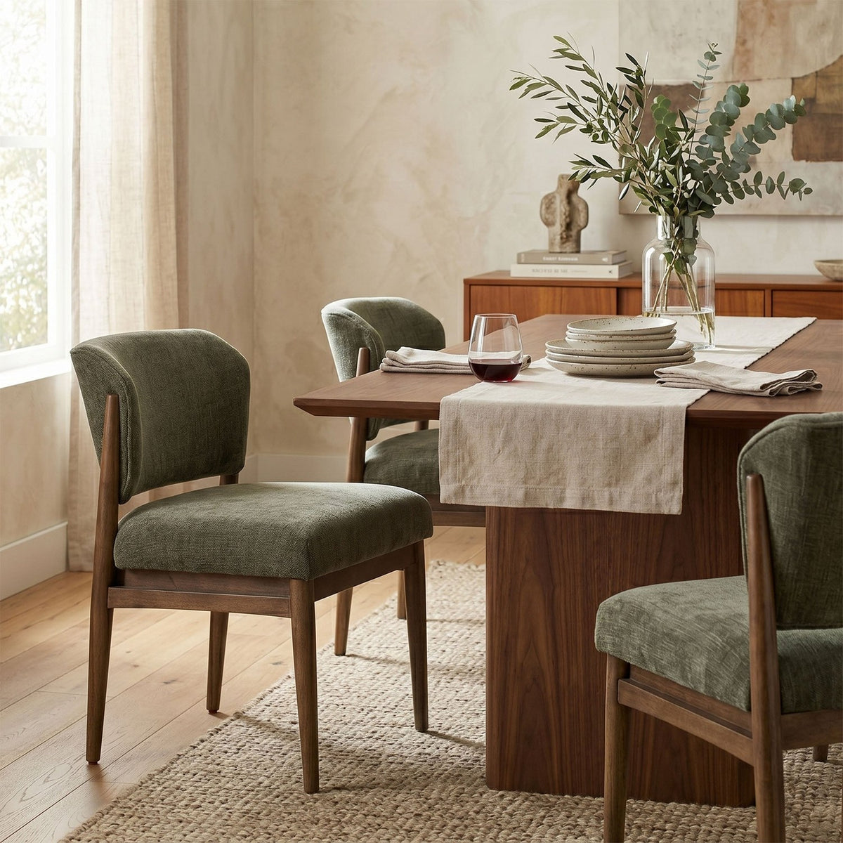 Sutton Fabric Armless Dining Chair (Set of 2)