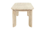 Sylvan dining table, end view showing the sculpted block legs
