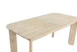 Rounded corner and sculpted leg of the Sylvan sand wash acacia dining table