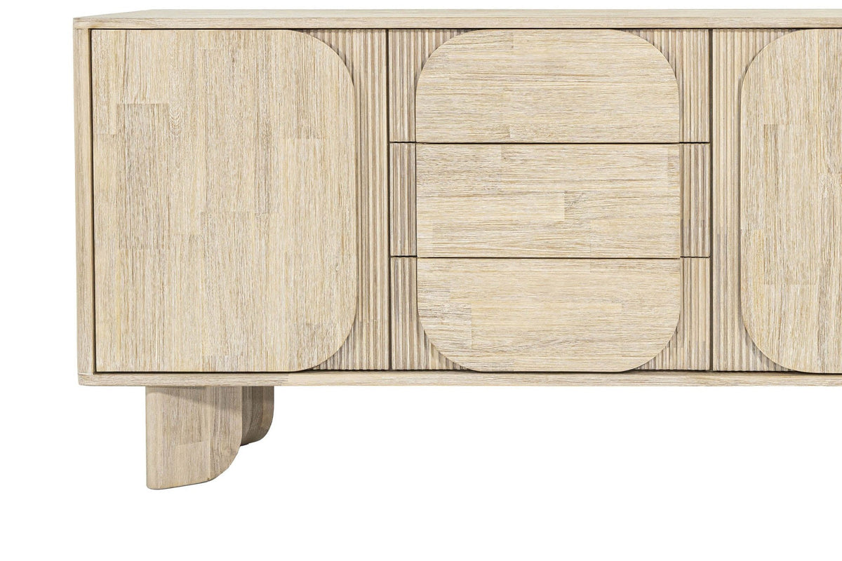 Sylvan sideboard curved block leg and rounded panel detail