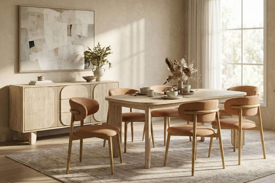 Sylvan Acacia Sideboard with Rounded Panels - Made to Match the Table