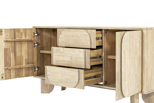 Sylvan Acacia Sideboard with Rounded Panels - Three Centre Drawers