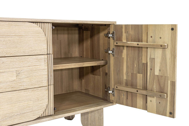 Sylvan Acacia Sideboard with Rounded Panels - Soft-Closing Doors