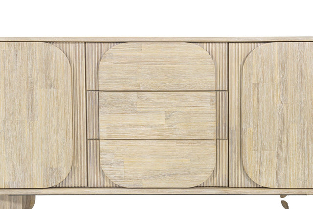 Sylvan Acacia Sideboard with Rounded Panels - Rounded Panels, Reeded Trim