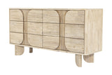 Sylvan sand wash acacia 6-drawer dresser, three-quarter view