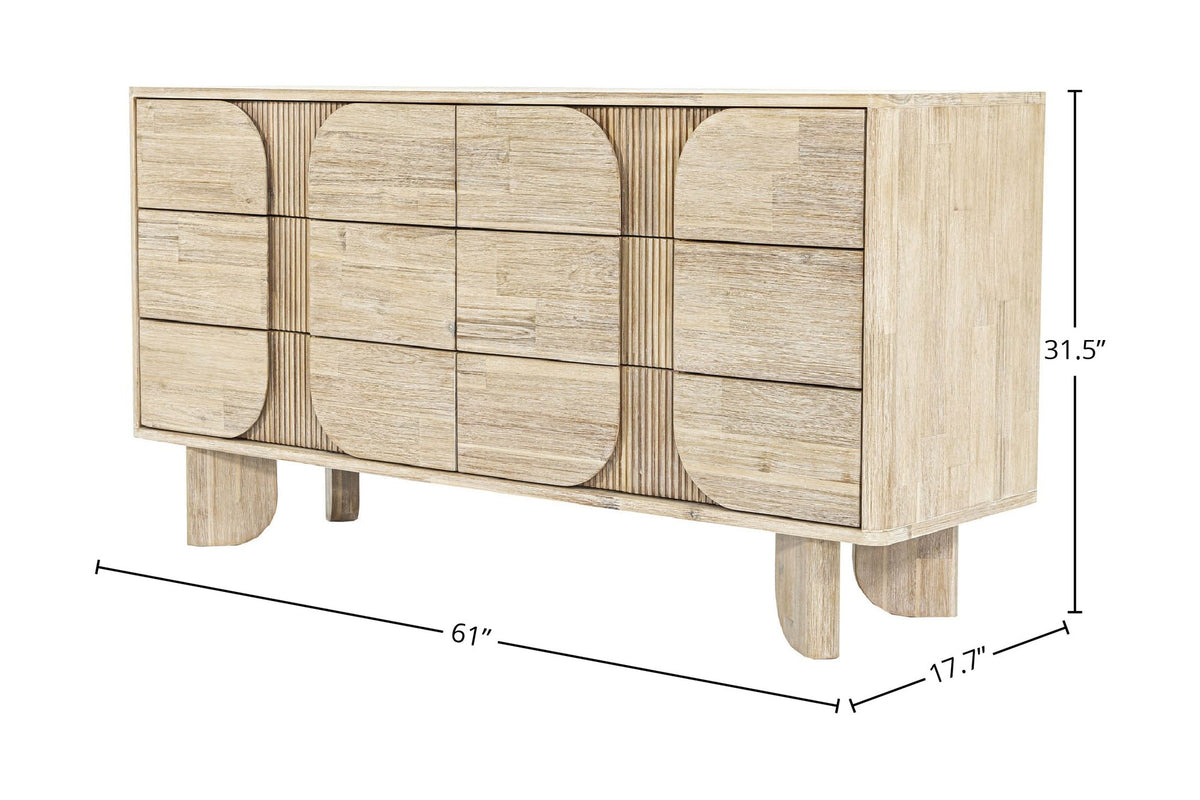 Sylvan dresser dimensions: 61 in wide, 17.7 in deep, 31.5 in high