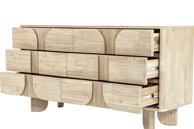 Sylvan Sand Wash Acacia 6-Drawer Dresser - Six Soft-Close Drawers