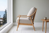 Tagliacozzo accent chair in side profile in a Campobello Island house