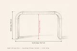 Tarvisio console table dimensions: 52.25 in wide, 30.90 in high, 11.81 in deep, 28.14 in clear under the top