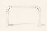 Pencil drawing of the Tarvisio console table traced from the front view
