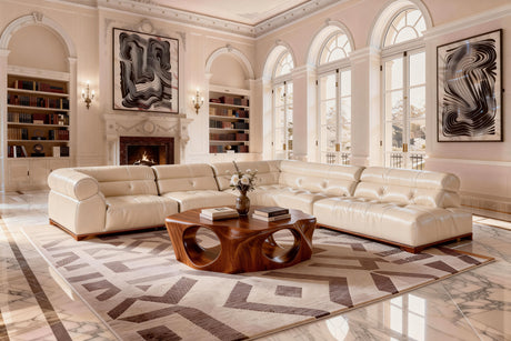 Tazio Leather Corner Sectional Sofa