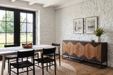 Tellaro sideboard in Walnut and Teak against whitewashed limestone in a Guelph stone farmhouse