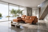 Andria Distressed Italian Aniline Leather Power Reclining Sectional Sofa