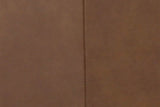 Thatcher Antique Sienna top-grain leather texture with stitched seam