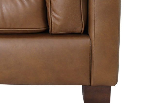Thatcher Top-Grain Leather Track Arm Sofa - Squared Track Arms