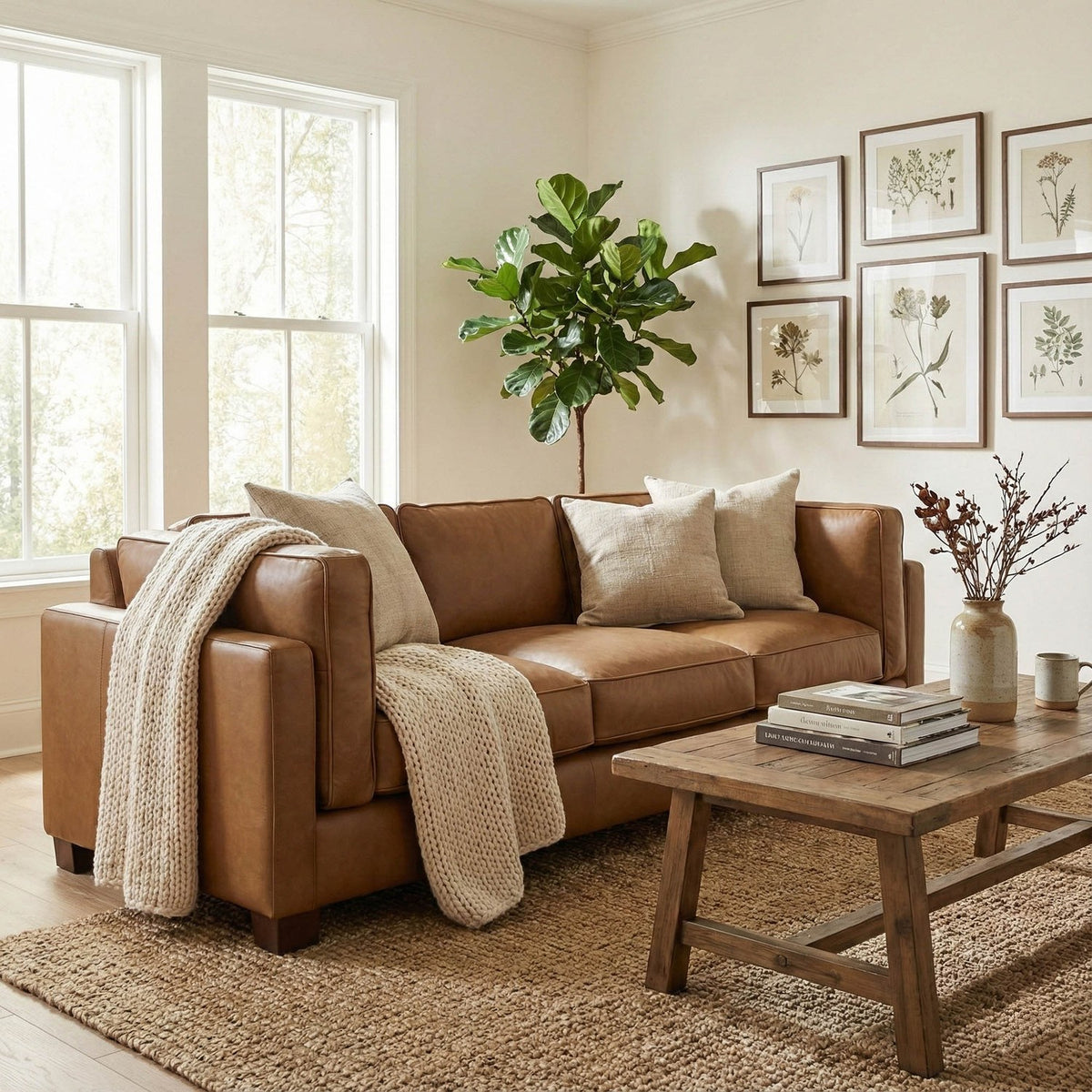Thatcher Top-Grain Leather Track Arm Sofa