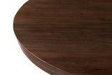 Close-up of the Thorne solid acacia top edge in a coffee brown finish