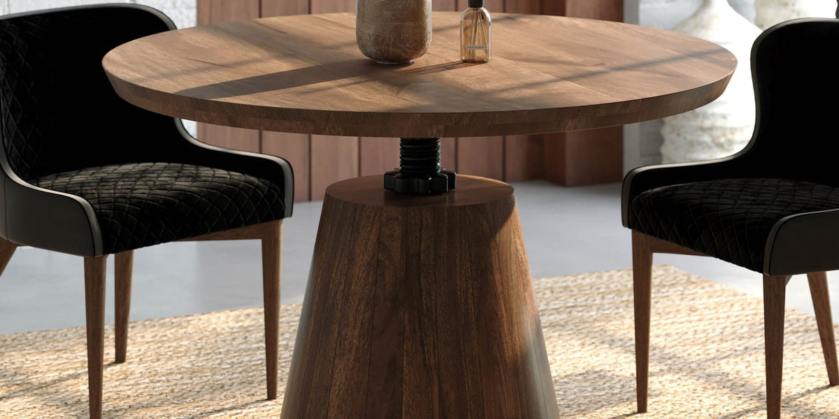 Thorne Acacia Adjustable-Height Round Dining Table