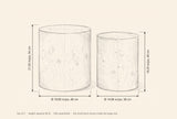 Tirano dimensions: large drum 18.90 in across and 21.26 in high, small drum 14.96 in across and 19.29 in high