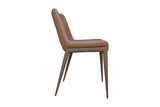 Tobin saddle faux leather dining chair, side profile showing the contoured back