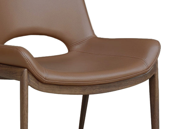 Tobin Saddle Faux Leather Dining Chair (Set of 6) - Medium-Firm Foam Seat
