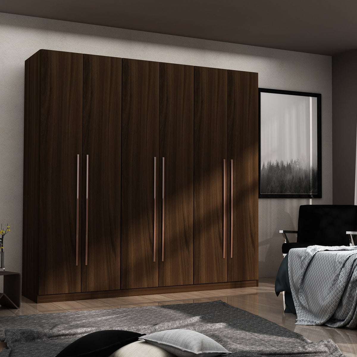 Torino Modern Freestanding Wardrobe - Brown