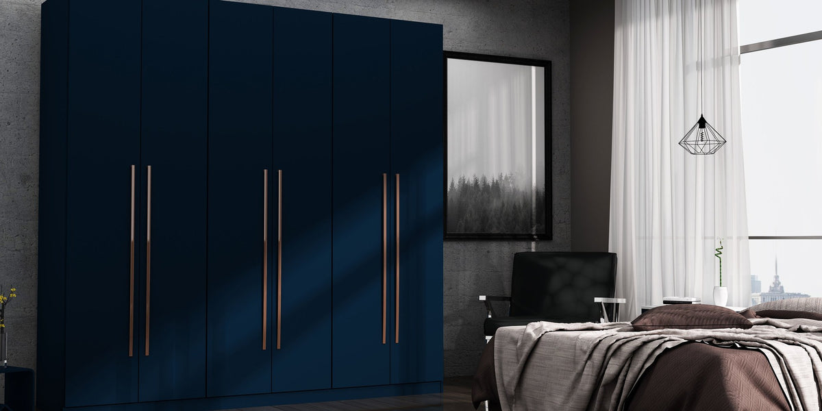 Torino Modern Freestanding Wardrobe - Midnight Blue