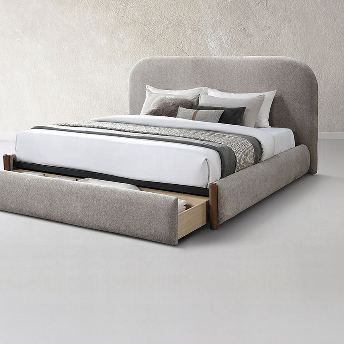 Tozko Platform Storage Bed - Grey