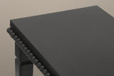 Close-up of the Treviso top in Black: the matte black top with its square edge