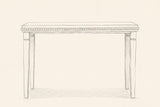 Pencil drawing of the Treviso console table, front view