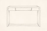 Pencil drawing of the Trieste console table, front view
