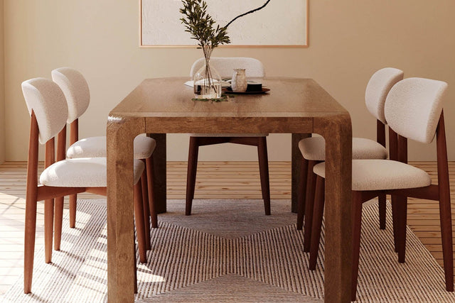 Tristan Mango Wood Mid-Century Dining Table - Room for Six