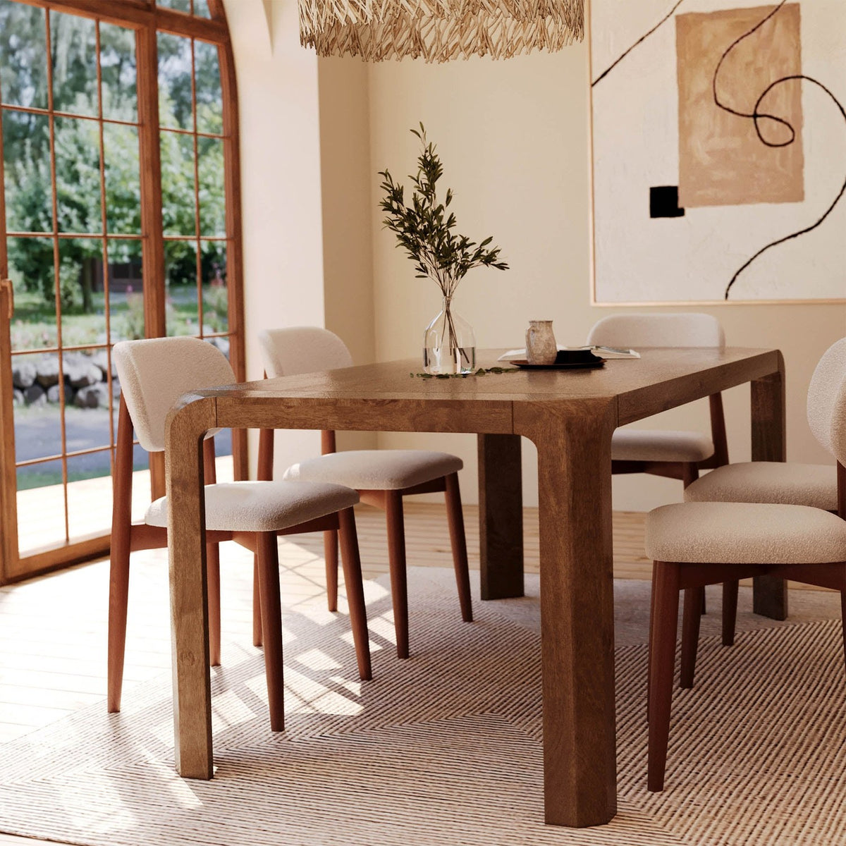 Tristan Mango Wood Mid-Century Dining Table