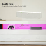 Greer Modern TV Stand with RGB LED Lights for 65-85" TVs - High Gloss White