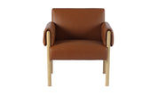 Upton saddle faux leather accent chair, front view
