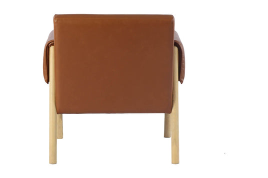 Upton Faux Leather Accent Chair with Ash Legs - Sized for Smaller Rooms